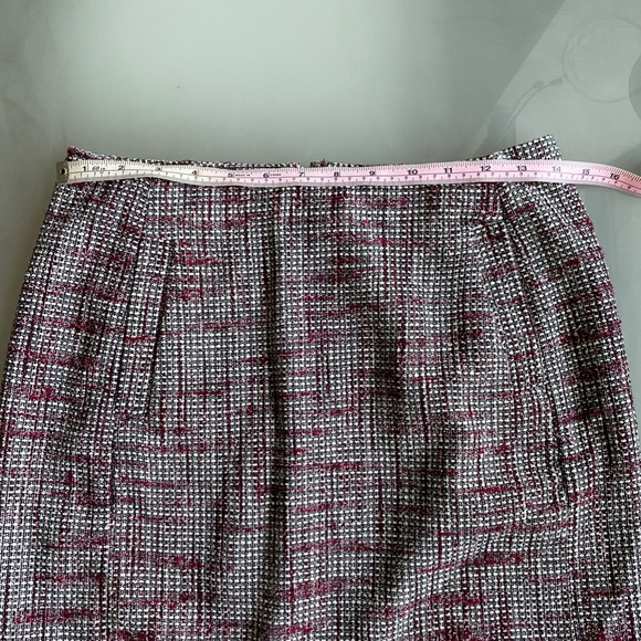 Banana Republic - Tweed Petite Mini Skirt Red Deep Garnet Burgundy - Size 2P - Picture 2 of 9